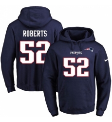 NFL Mens Nike New England Patriots 52 Elandon Roberts Navy Blue Name Number Pullover Hoodie