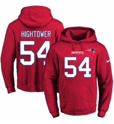 NFL Mens Nike New England Patriots 54 Donta Hightower Red Name Number Pullover Hoodie
