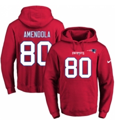NFL Mens Nike New England Patriots 80 Danny Amendola Red Name Number Pullover Hoodie