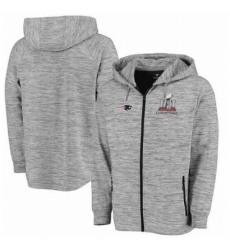 NFL New England Patriots Pro Line by Fanatics Branded Super Bowl LI Champions Left Tackle Space Dye Full Zip Hoodie Heathered Gray
