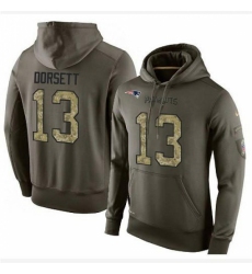 NFL Nike New England Patriots 13 Phillip Dorsett Green Salute To Service Mens Pullover Hoodie