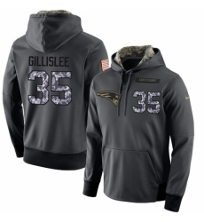 NFL Nike New England Patriots 35 Mike Gillislee Stitched Black Anthracite Salute to Service Player Performance Hoodie