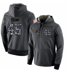 NFL Nike New England Patriots 45 Donald Trump Stitched Black Anthracite Salute to Service Player Performance Hoodie