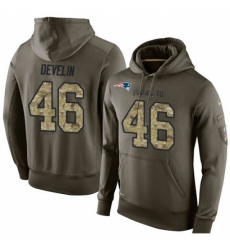 NFL Nike New England Patriots 46 James Develin Green Salute To Service Mens Pullover Hoodie