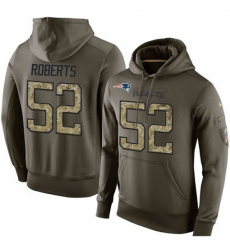 NFL Nike New England Patriots 52 Elandon Roberts Green Salute To Service Mens Pullover Hoodie