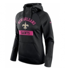 NFL New Orleans Saints Nike Womens Breast Cancer Awareness Circuit Performance Pullover Hoodie Black