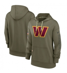 Women Washington Commanders 2022 Olive Salute To Service Therma Performance Pullover Hoodie