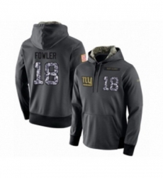 Football Mens New York Giants 18 Bennie Fowler Stitched Black Anthracite Salute to Service Player Performance Hoodie
