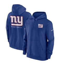 Men New York Giants Blue Sideline Club Fleece Pullover Hoodie