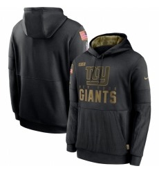 Men New York Giants Nike 2020 Salute to Service Sideline Performance Pullover Hoodie Black