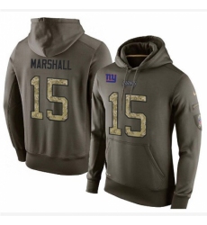 NFL Nike New York Giants 15 Brandon Marshall Green Salute To Service Mens Pullover Hoodie