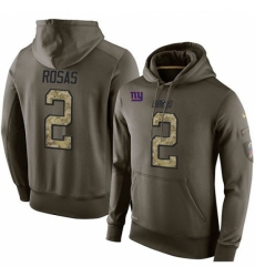 NFL Nike New York Giants 2 Aldrick Rosas Green Salute To Service Mens Pullover Hoodie