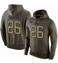 NFL Nike New York Giants 26 Orleans Darkwa Green Salute To Service Mens Pullover Hoodie
