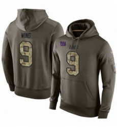 NFL Nike New York Giants 9 Brad Wing Green Salute To Service Mens Pullover Hoodie
