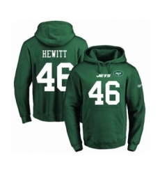 Football Mens New York Jets 46 Neville Hewitt Green Name Number Pullover Hoodie