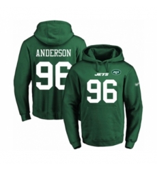 Football Mens New York Jets 96 Henry Anderson Green Name Number Pullover Hoodie
