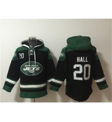 Men New York Jets 20 Breece Hall Black Ageless Must Have Lace Up Pullover Hoodie