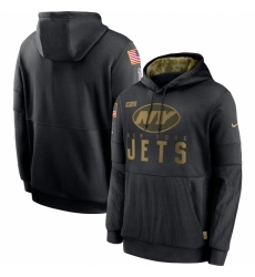 Men New York Jets Nike 2020 Salute to Service Sideline Performance Pullover Hoodie Black