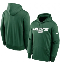 Men New York Jets Nike Fan Gear Wordmark Performance Pullover Hoodie Green