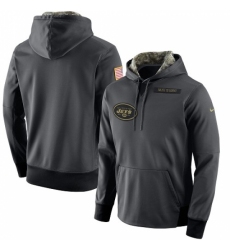 NFL Mens New York Jets Nike Anthracite Salute to Service Player Performance Hoodie