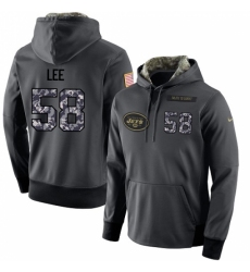NFL Mens Nike New York Jets 58 Darron Lee Stitched Black Anthracite Salute to Service Player Performance Hoodie