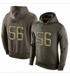 NFL Nike New York Jets 56 DeMario Davis Green Salute To Service Mens Pullover Hoodie