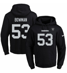 NFL Mens Nike Oakland Raiders 53 NaVorro Bowman Black Name Number Pullover Hoodie