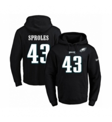 Football Mens Philadelphia Eagles 43 Darren Sproles Black Name Number Pullover Hoodie