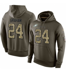NFL Nike Philadelphia Eagles 24 Corey Graham Green Salute To Service Mens Pullover Hoodie