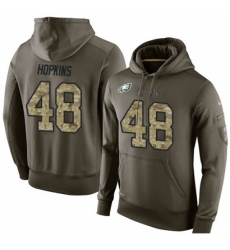 NFL Nike Philadelphia Eagles 48 Wes Hopkins Green Salute To Service Mens Pullover Hoodie