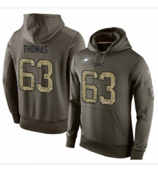 NFL Nike Philadelphia Eagles 63 Dallas Thomas Green Salute To Service Mens Pullover Hoodie