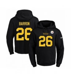 Football Mens Pittsburgh Steelers 26 Mark Barron BlackGold No Name Number Pullover Hoodie