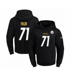 Football Mens Pittsburgh Steelers 71 Matt Feiler Black Name Number Pullover Hoodie