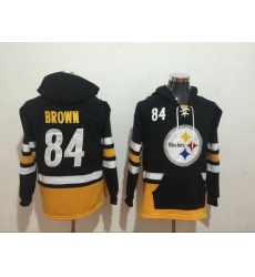 Men Nike Pittsburgh Steelers Antonio Brown  84 NFL Winter Thick Hoodie
