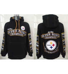 Men Pittsburgh Steelers Six Times Super Bowl Champion Black Stitched Hoodie