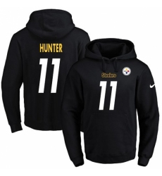 NFL Mens Nike Pittsburgh Steelers 11 Justin Hunter Black Name Number Pullover Hoodie