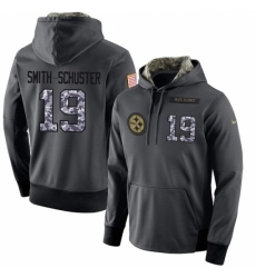 NFL Mens Nike Pittsburgh Steelers 19 JuJu Smith Schuster Stitched Black Anthracite Salute to Service Player Performance Hoodie