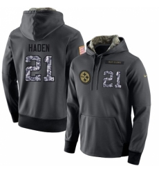 NFL Mens Nike Pittsburgh Steelers 21 Joe Haden Stitched Black Anthracite Salute to Service Player Performance Hoodie