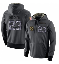 NFL Mens Nike Pittsburgh Steelers 23 Mike Mitchell Stitched Black Anthracite Salute to Service Player Performance Hoodie