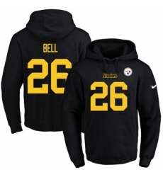 NFL Mens Nike Pittsburgh Steelers 26 LeVeon Bell BlackGold No Name Number Pullover Hoodie