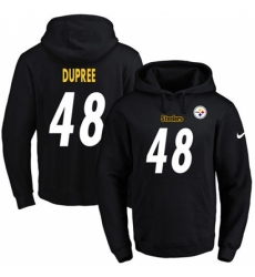 NFL Mens Nike Pittsburgh Steelers 48 Bud Dupree Black Name Number Pullover Hoodie
