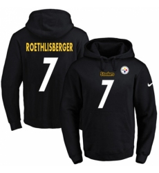 NFL Mens Nike Pittsburgh Steelers 7 Ben Roethlisberger Black Name Number Pullover Hoodie