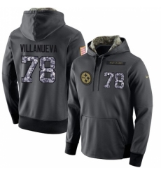 NFL Mens Nike Pittsburgh Steelers 78 Alejandro Villanueva Stitched Black Anthracite Salute to Service Player Performance Hoodie
