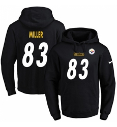 NFL Mens Nike Pittsburgh Steelers 83 Heath Miller Black Name Number Pullover Hoodie
