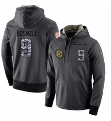 NFL Mens Nike Pittsburgh Steelers 9 Chris Boswell Stitched Black Anthracite Salute to Service Player Performance Hoodie