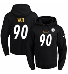 NFL Mens Nike Pittsburgh Steelers 90 T J Watt Black Name Number Pullover Hoodie