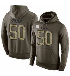 NFL Nike Pittsburgh Steelers 50 Ryan Shazier Green Salute To Service Mens Pullover Hoodie