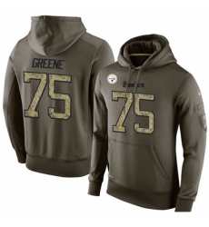 NFL Nike Pittsburgh Steelers 75 Joe Greene Green Salute To Service Mens Pullover Hoodie