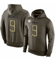 NFL Nike Pittsburgh Steelers 9 Chris Boswell Green Salute To Service Mens Pullover Hoodie