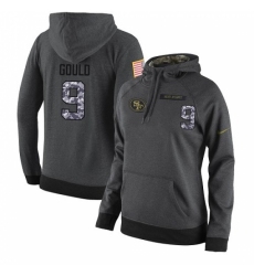 NFL Womens Nike San Francisco 49ers 9 Robbie Gould Stitched Black Anthracite Salute to Service Player Performance Hoodie
